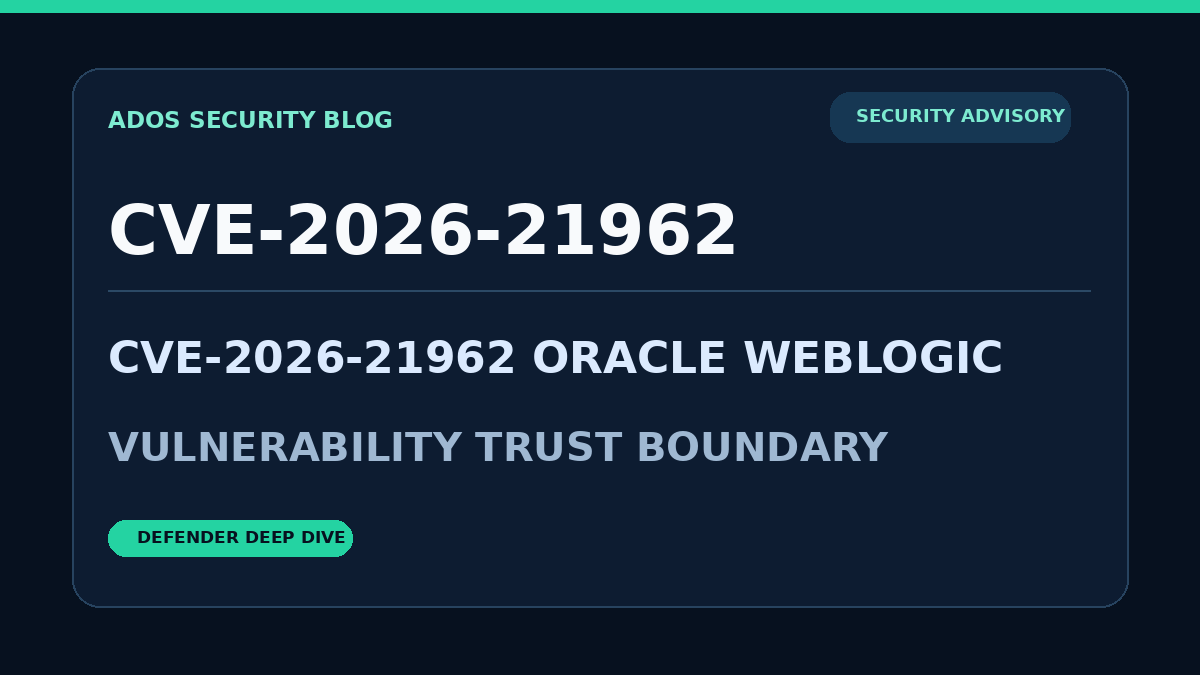 CVE-2026-21962: Oracle WebLogic 프록시 접근 통제 취약점